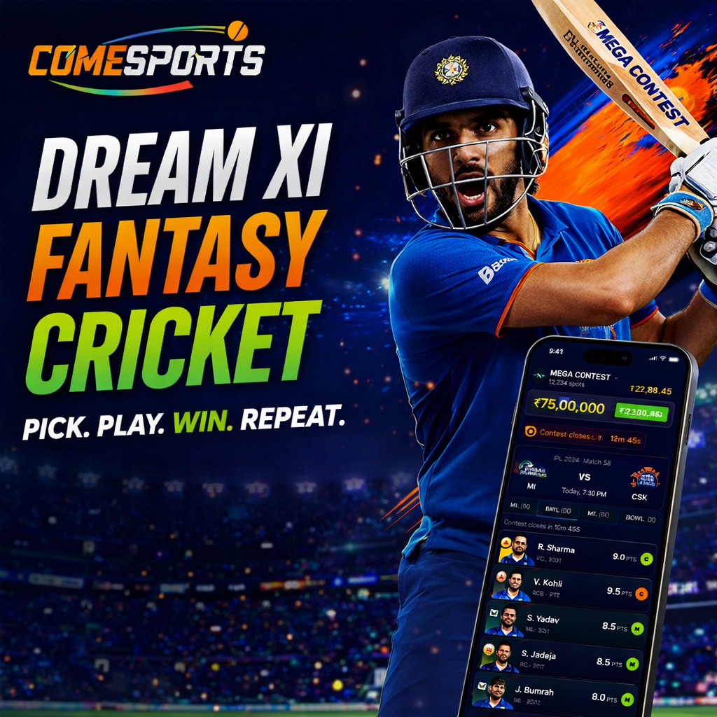 Come Sport 11 Dream XI fantasy cricket ad visual