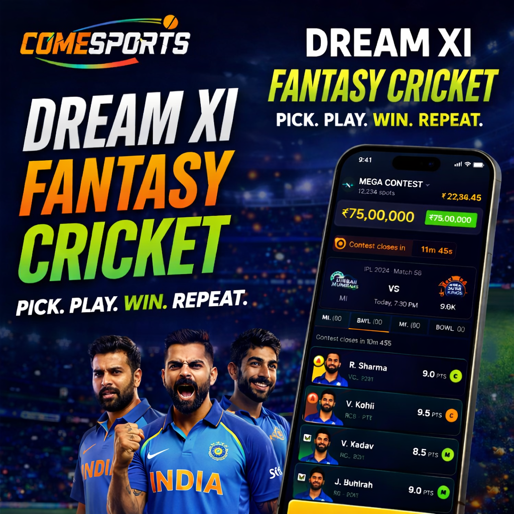 Come Sport 11 fantasy cricket challenge visual